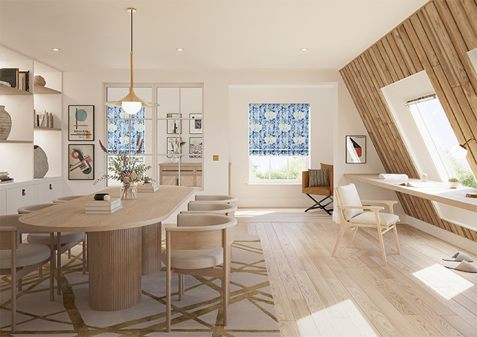 Faded Glamour, China Blue Stripe - Twist&Fit Roman Blind - Image 8